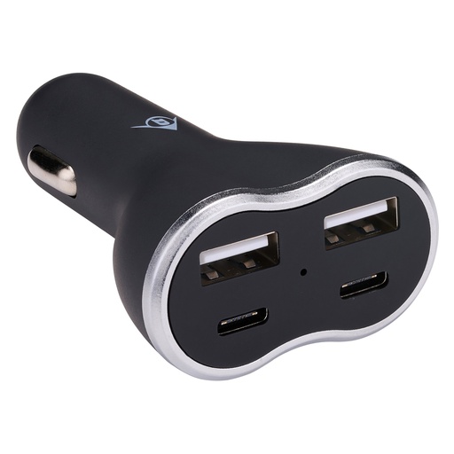 [871125224218] DUNLOP Car Charger 2xUSB A & 2xUSB C 18W 5V/4.8A