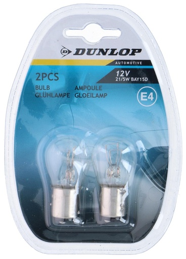 [871125206133] DUNLOP Car Bulb 12V 21/5W BAY15D E4