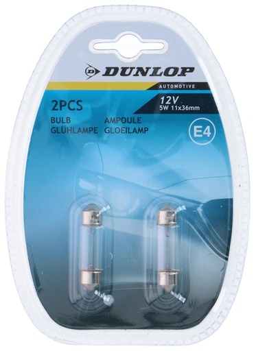 [871125206165] DUNLOP Car Bulb 12V 5W Soffitte E4