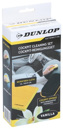 [871125249486] DUNLOP Cockpit Cleaning Set Microfiber Cloth & Sponge