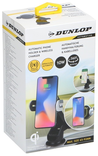 [871125224067] DUNLOP Phone Holder Wireless Charger 10W Qi