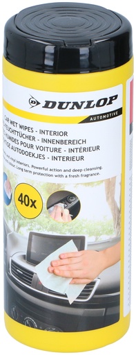 [871125226810] DUNLOP Car Wet Wipes Interior Vanilla 20x18cm