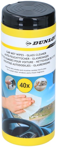 [871125226807] DUNLOP Car Glass Cleaning Wipes Lemon