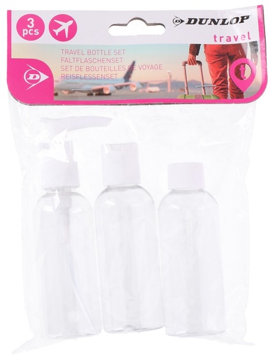 [871125210452] DUNLOP Travel Bottles 80ml Transparent