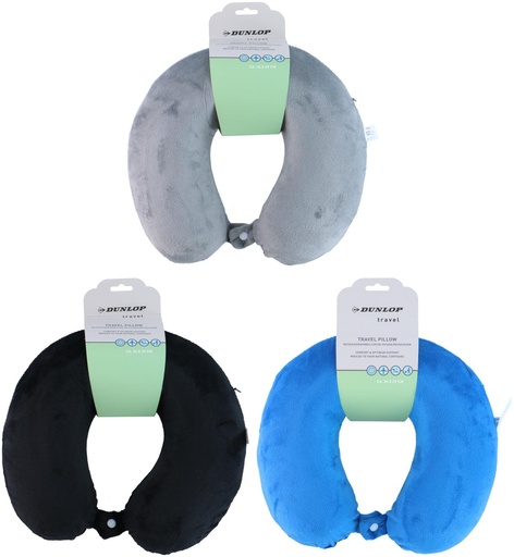[871125233418] DUNLOP Travel Pillow Memory Foam 34x29cm