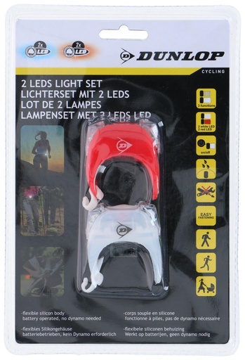 [871125241792] DUNLOP Bike Light 2 LED Front And Rear