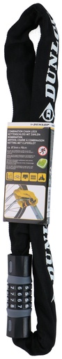 [871125207559] DUNLOP Bike Combination Chain Lock 5x900mm