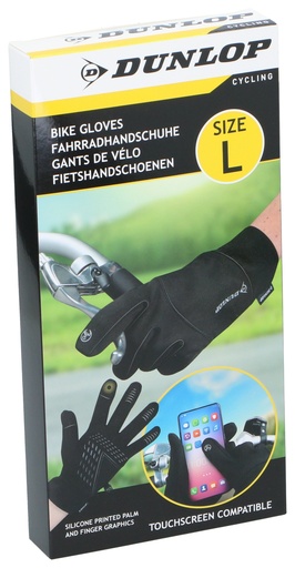 [871125223387] DUNLOP Bike Touchscreen Glove Size L Black