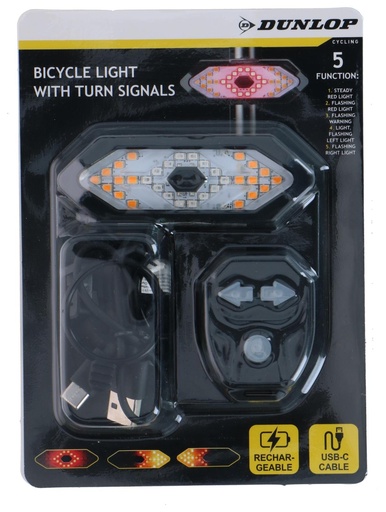 [871125257147] DUNLOP Bike Rear Light With Turn Signal