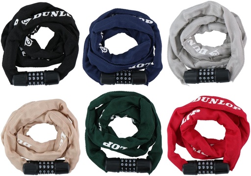 [871125218090] DUNLOP Bike Combination Lock 6x120cm