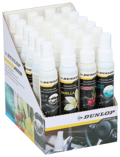 [871125223932] DUNLOP Car Air Freshener Spray 60ml 4 Scents