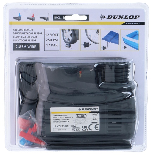 [871125292429] DUNLOP Compressor 12V 10A 73PSI 5bar
