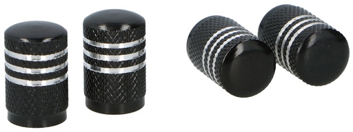 [871125205816] DUNLOP Black/Silver Valve Caps Car