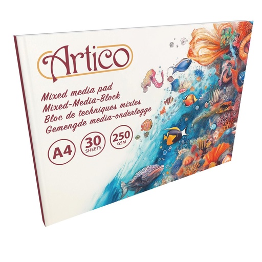 [871125242470] ARTICO Mixed Media Pad A4 30 Sheets 250gsm