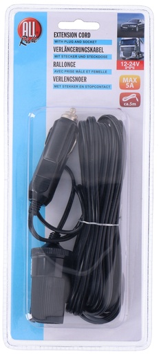 [871125235770] ALL RIDE Extension Cord Cigarette Plug 5m 12-24V 5A