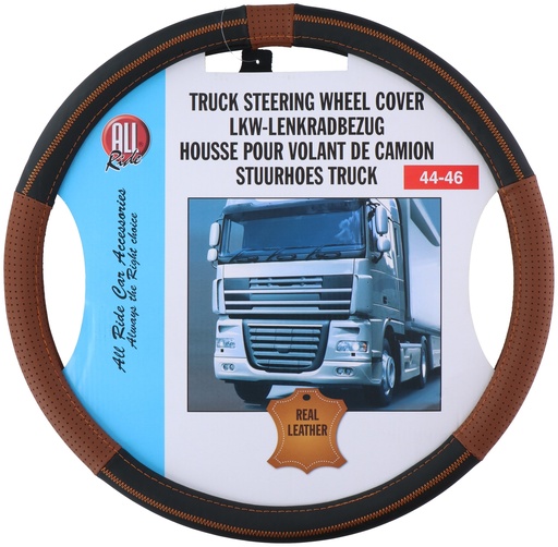 [871125218952] ALL RIDE Steering Wheel Cover Truck Brown/Black 44-46 cm