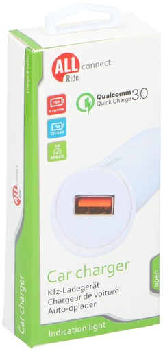 [871125209742] ALL RIDE Car Charger Qualcomm 3.0 3.1A 1USB