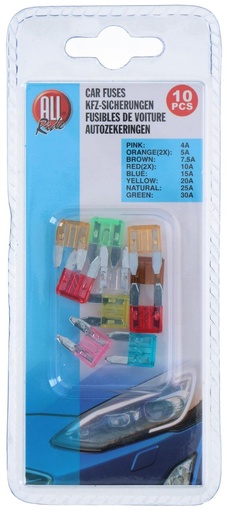 [871125200730] ALL RIDE Plug-In Mini Car Fuses 12V