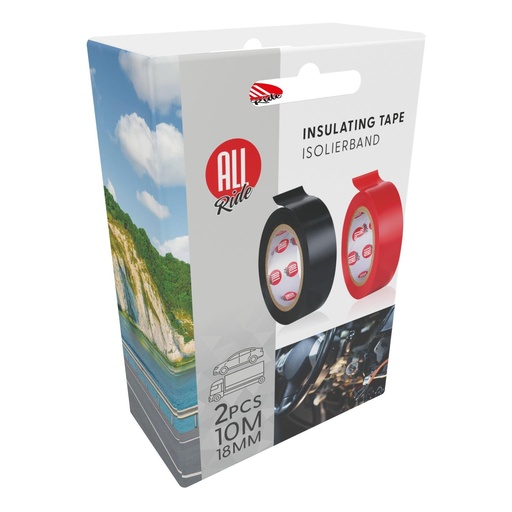[871125242925] ALL RIDE Insulating Tape 18mm x 10m Black Red