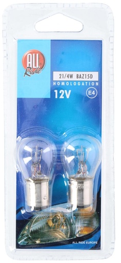 [871125200755] ALL RIDE Car Bulb 12V 21/4W BAZ15D E4