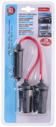 [871125252622] ALL RIDE Twin plug lighter socket 12A 12/24V
