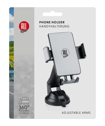 [871125233274] ALL RIDE Universal Car Phone Holder Grey 360° Rotatable