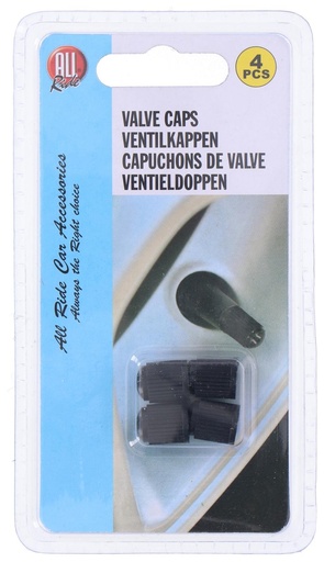 [871125236476] ALL RIDE Black Valve Caps Car 13x9.7mm