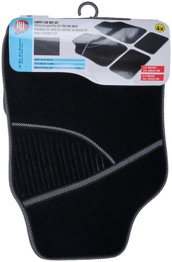 [871125223319] ALL RIDE Car Mats 66x44cm Front 28x42cm Rear Grey