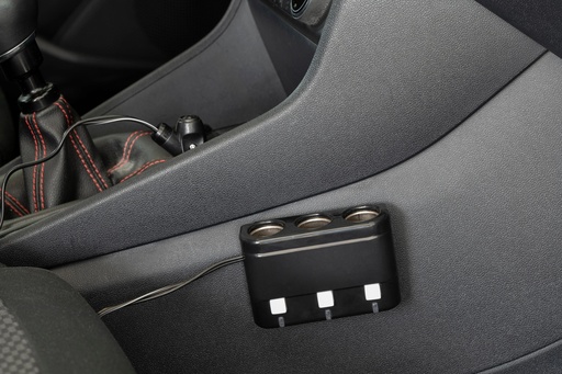 [871125228673] ALL RIDE 3-Way Socket 12/24V Bluelite