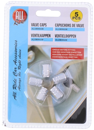[871125202830] ALL RIDE Silver Valve Caps 16.5x9.7mm