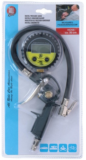[871125225035] ALL RIDE Digital Tire Gauge 0-200psi 30cm Hose