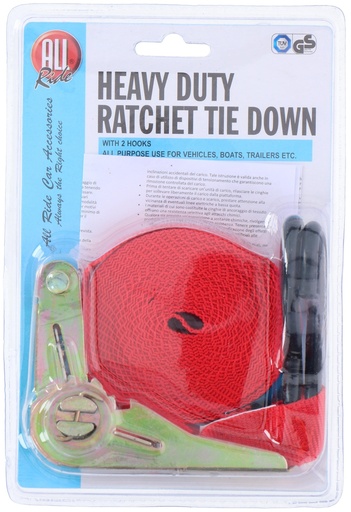 [871125286195] ALL RIDE Ratchet Tie Down 5m with 2 Hooks TUV/GS