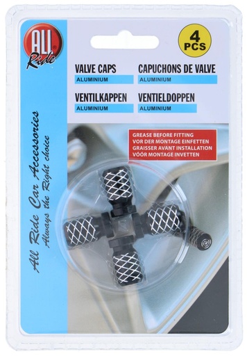 [871125225546] ALL RIDE Black Valve Caps Car 2.3x1cm