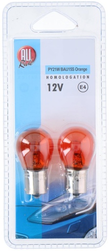 [871125200887] ALL RIDE Car Bulb 12V PY21W BAU15S Orange