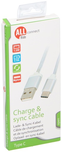 [871125208989] ALL RIDE USB-C Cable 1.2m 2A