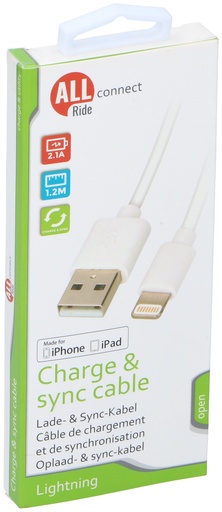 [871125209723] ALL RIDE USB Lightning Cable 2.1A 1.2m