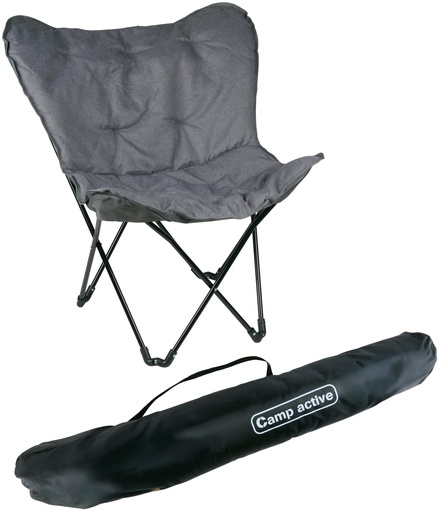 [871125243934] CAMP ACTIVE Foldable Butterfly Chair with Carry Bag – Dark Grey