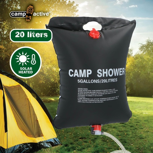 [871125224292] CAMP ACTIVE Camp Shower 20L Solar Heated Outdoor