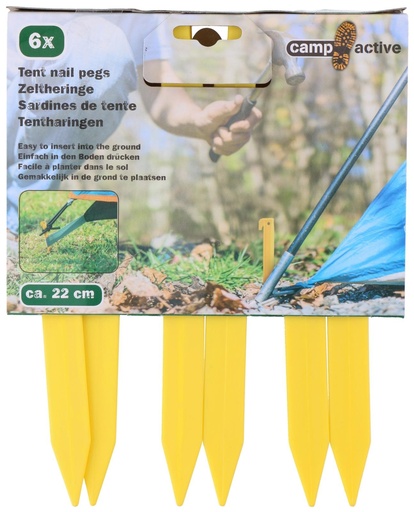 [871125212284] CAMP ACTIVE Tent Pegs 21.6 cm Yellow