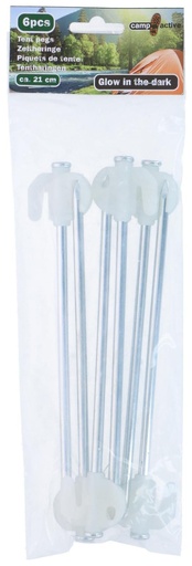 [871125250297] CAMP ACTIVE Glow Tent Pegs 21 cm
