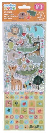 [871125200258] CREATIVE KIDS Animal Stickers Kids 160 Pieces