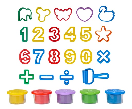 [871125258714] CREATIVE KIDS Dough Playset Number Cutters 5x28g