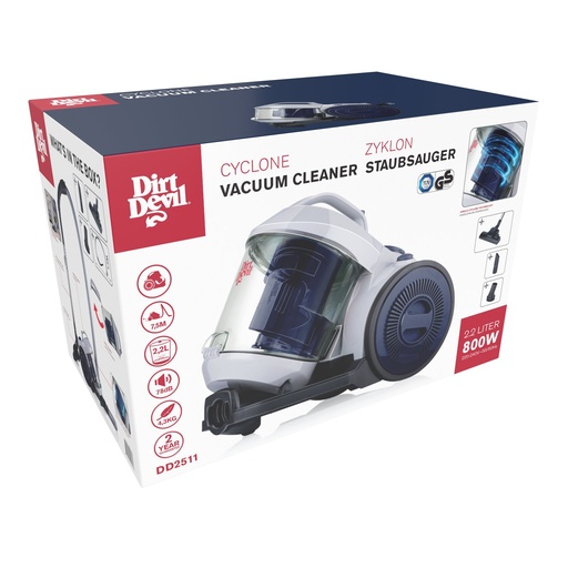 [871125225982] DIRT DEVIL Vacuum Cleaner Bagless Blue 800W