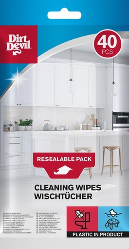 [871125249561] DIRT DEVIL Cleaning Wipes Hygienic 18x20cm