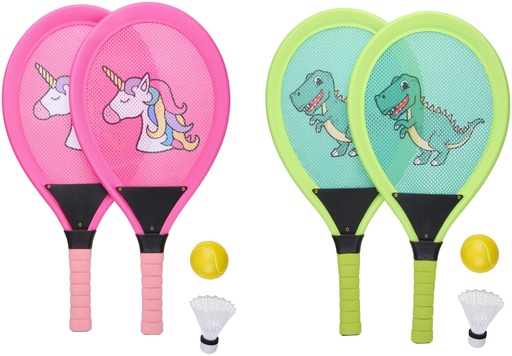 [871125246582] EDDY TOYS Tennis Set Giant Unicorn & Dino 54.5x27 cm
