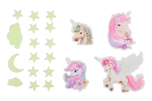 [871125230040] EDDY TOYS Glow In The Dark Unicorn Playset