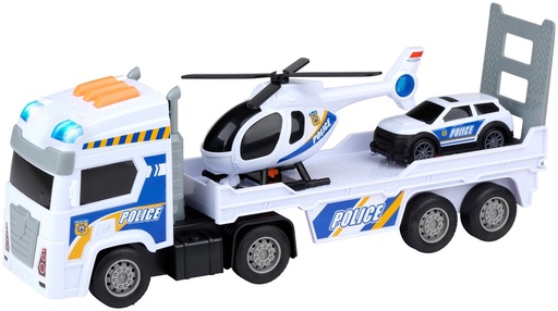 [871125200905] EDDY TOYS Police Truck with Helicopter and Car 38cm