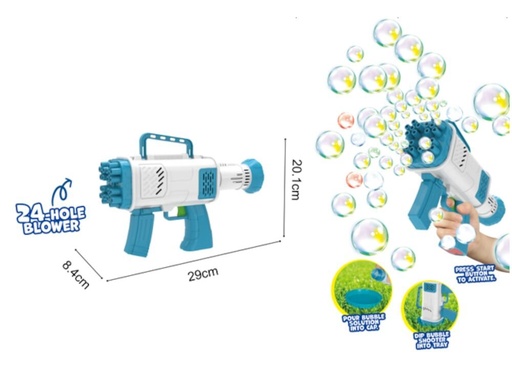 [871125230158] EDDY TOYS Bubble Blaster 29cm with Light 24 Holes