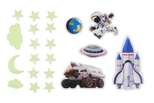 [871125230043] EDDY TOYS Glow In The Dark Space Playset