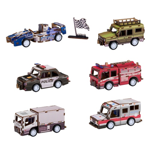 [871125255971] EDDY TOYS Wooden Vehicle 3D Puzzle